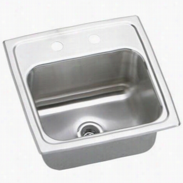 Elkay Bp Sr150 Lustertone 15"" Top Mount Single Bowl Bar Sink