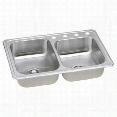 Elkay Cr2500 Celebrity 33"" Head Mount Double Bowl Stainless Stedl Sink