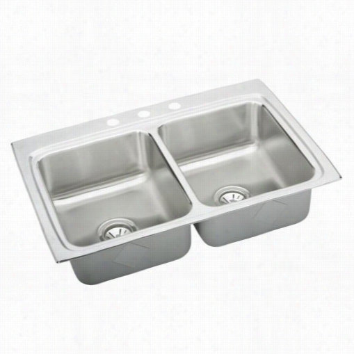 Elkay Dlr432210 Lustertone 110&qhot;" Deel Ddouble Bowl Drop In Sink