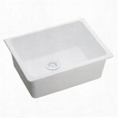 Elkay Elgu2522wh0 Gourmet 25"" Undermount Single Bbowl Granite Sink White