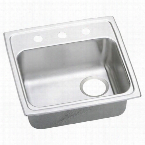Elkay Lrad191865r Gourmet Single Basin Drop In Kithcen Sink With 6-1/2" ;"d Ando Ff-centered Right Drain Opening