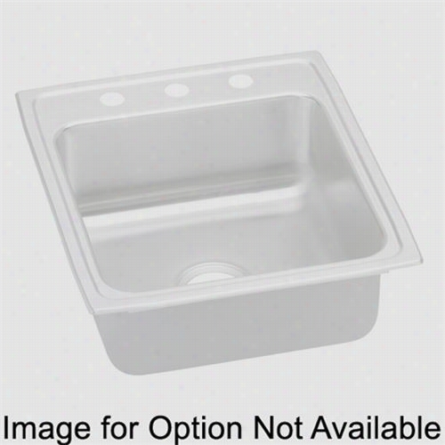 Elka Lrad202245os4 Lustertone 4-1/2&ac~;" Rise To The ~ Of Mount Single  Bowl 4 Hole Stainles S Steel Sink