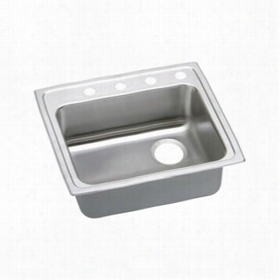 Elkay Lradq221955r0 Lustertone 22";&quoot; Top Get Upon Single Bowl Right Drain Stainless Steel Sink