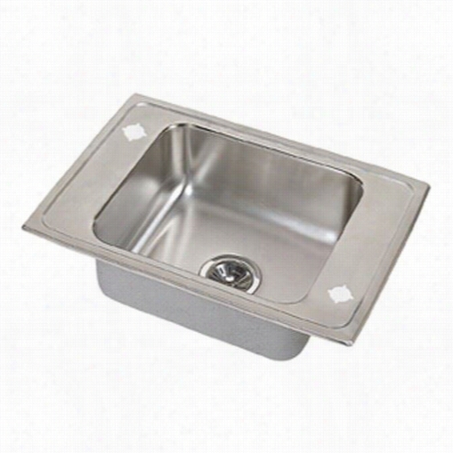 Elkay Psdkadq521740 Pacemaker 20 Gauge 25"" X  17"" X 51/2"" Single Bow Ltop Mount Sink With Quick-clip Monuting System