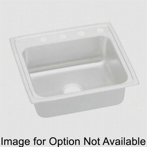 Elkay Psrq2219mrz Pacemaker  19-1/2"&quo;t Top Mount Single Bowl 2 Hole Middle/right Stainless Steel Sink