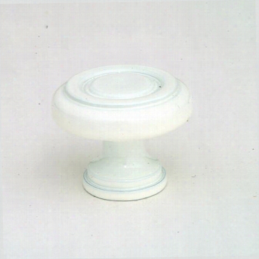 Gjagni Kb-1l-02 1-1/4""; Ringed Knob In White