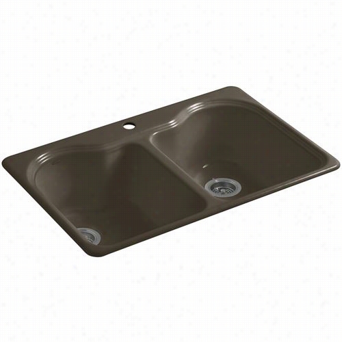 Kohler K-5818-1 Hartland 1 Hole Self Rimking Double Basin Kitchen Sink