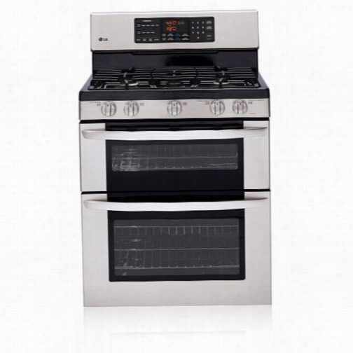 Lg Ldg3016st Large Capacity Double Oven Gas Range Wit Eevenjet Convection System