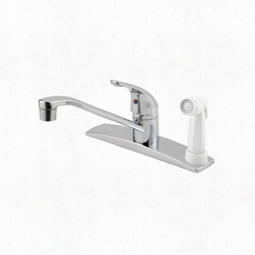 Pdister G134-3444 Pfirst Series 3 Hole Single Lever Handle Kitchen Faucet In Polished Chromee