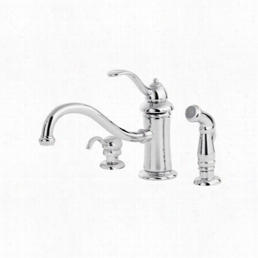 Pfister Gt4-ptcc Marieelle 3 Hole Kitchen Faucet In Polished Chrome With Soap Disppenser