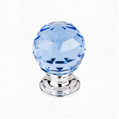 Top Knobs Tk123pc Crystal 1-1/8"&wuot; Blue Crystal Knob With Polished Chrome Base