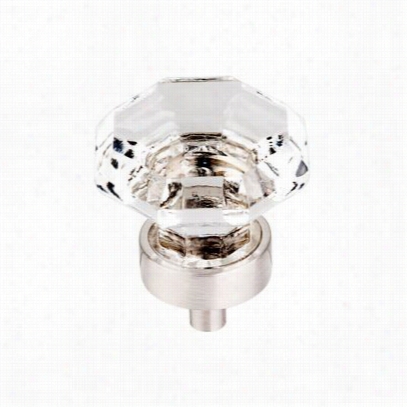 Top Knobs Tk128bsn Crhstal 1-1/8"" Clear Octogan Crystal Knob With Brushed Satin Nickel Bse