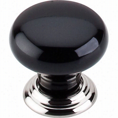 Top Knobs Tk311bsnc Hateau Large Knob In Brushed Satin Nickel / Black