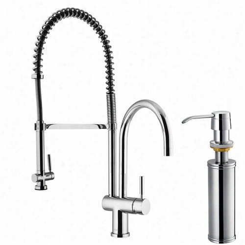 Vigo Vg02006chk2 Pull Doown Spray Ki Tchen Faucet In Chrome Iwth Soap Dispens Er