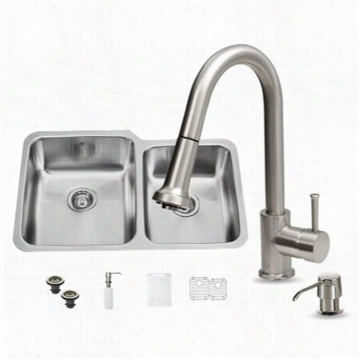 Vigo Vg1531 0all In One 32"&quuot; Undermount Stainless Steel Kitchen Sink And Faucet Set