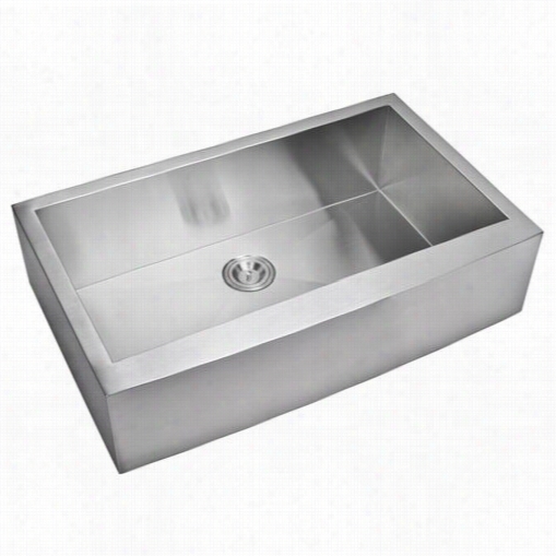 Waterc Reation Ss-as-3622a 36"" X 22"" Zero Radius Single Bowl Stainless Steel Hand Made Apron Front Kitchen Sink