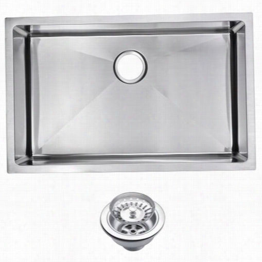 Water Creationsss-us-3019b 30"" X 19"" 15 Mm Corner Radius Single Bowl Stainless Steel Hand Made Undermount Kitchen Sink With Empty And Strrainer