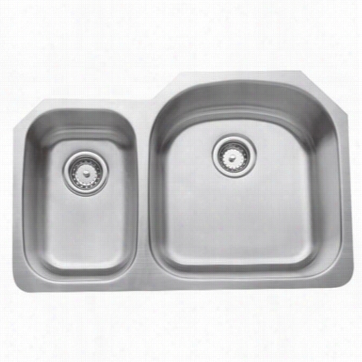 Wells Sinkware Cmu3221-79d-16 Craftsmen 3 1-1/2"" X 20-1/2"" X 9"" 16 Gauge Double-bowl Topmount Stainless Steel Sink