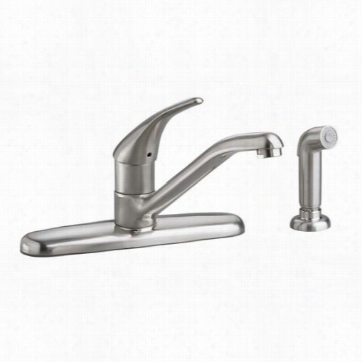 American Standard 4175.591f15.075 Colony Single Handdle Kitchen Faucet In Stainless Steel With Side Spray 1.5 Gpm