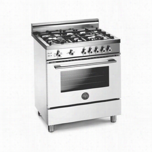 Bertazzoni Pro304gasbi Pro 30"" Gas Range Inbianc Owhkte With 4 Brass Burners