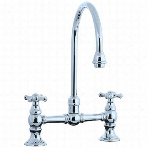 Cifial 267.270.625 Highlands Duble Crss Handle Bridge Kitchen Faucet In Poloshed Chrome
