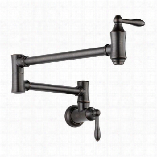 Delta 1177lf-rb Wall Mounted Pot Filler Faucet In Venetian Bronze With Dual Shut Off Valves