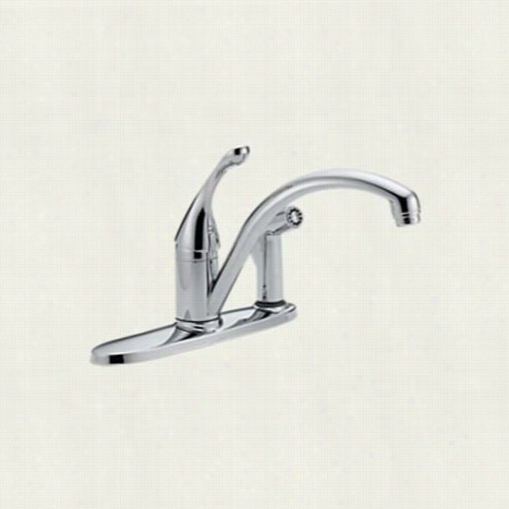 Delta 340-dts Collins 1 Handle Kitchen Faucet I Chrome Wiith Integarl Spray