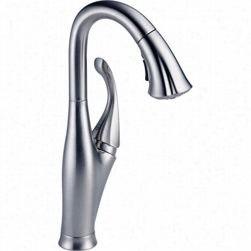 Delta9 992 Addison Pullout Sprya Bar/prep Faucet With Magnatite Dockiing, Diamond Seal, Multi-flow And Touch Clean Technologies