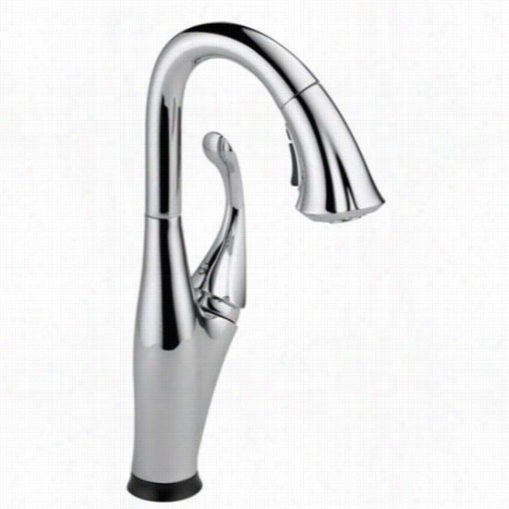 Delta 9992t-dst A Ddison Single Handle Pul-diwn Bar/prel Faucet Feturing Tiuch2o Technology In Chrome