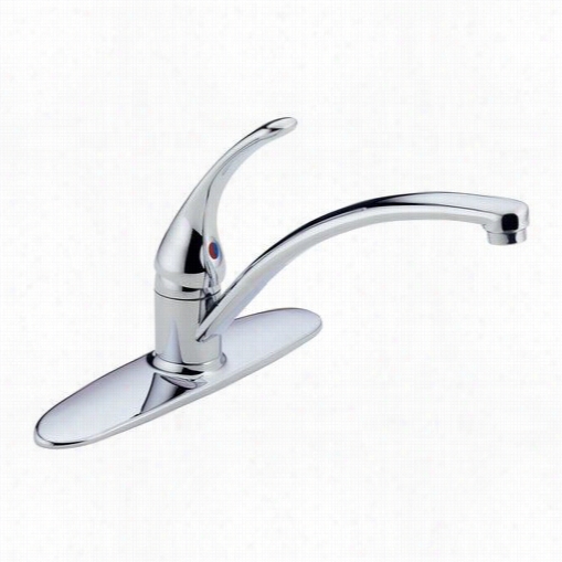 Delta B1310lf Foundations Cor E Single Handle Kitchen Faucet In Chrome