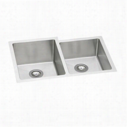 Elkay Efru312r0 Aavado 8"" Undermount Double Bowl Stainless Setel Sink Small Bowl On Right