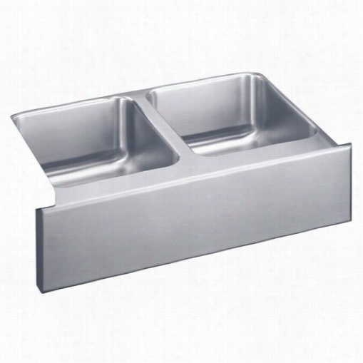 Elkay Eluhf3320 Lustertone Double Bowl Undermount Apron Sink