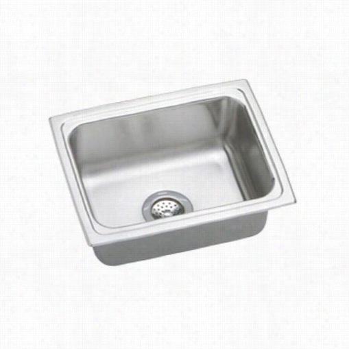 Elkay Lfr2519 Lustertone Single Bowl Sink Without Faucet Ledge (25&auot;" X 19.5"")