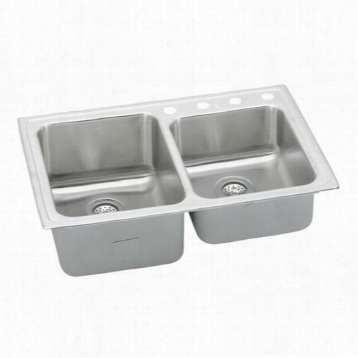 Elkay Lgr3322 Goutmet Double Bowl Sink Smlal Bowl On Right (33"" X 22"")