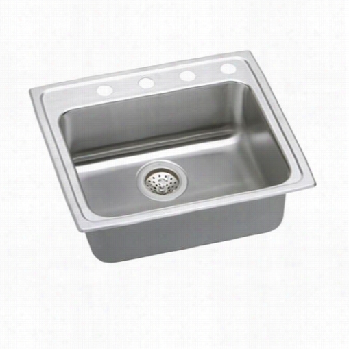 Elkay Lrad252150r Lustertone 25"" X 21-1/4"" Sincere Basin Right Rdain Sink Ij Stainless Steel With 5"" Bowl Depth