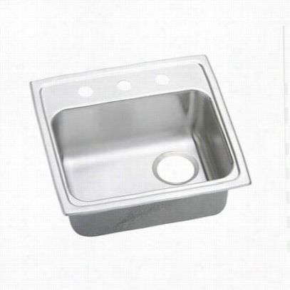 Elkay Lradq191865r0 Lusterone 6-1/2&quor;" Topm Ount Single Bowl Right Drain Stainless Steel Sink