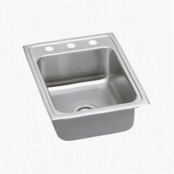 Elkay Lrq1722 Listertone Single Bowl Drop - In Sink With Quick - Clip Mountin System