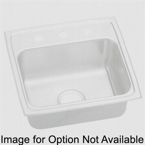 Elkay Lrq1919os4 Lustertone 19"&;quot; Top Mount Single Bowl 4 Hole Evenlyy Split Stainless Steell Sink