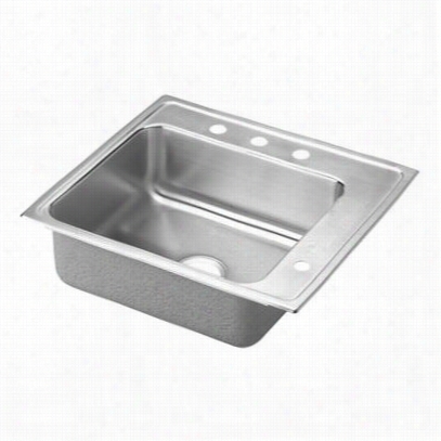 Elkay Psdkrq2220r 20 Gauge Stainless Steel 22&"" X 19-1/2"" X 7-1/8"&qquot; Single Hollow Top Rise Sink With Quick-clip Mounting System An Riight Slotted Hole