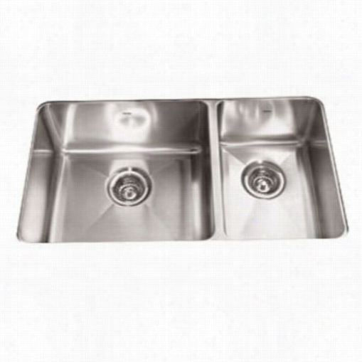 Franke Ps1x20309 Professional 16 Gauge Uneerjount Double Bowl Kitchen Sink Largs Bowl In Left