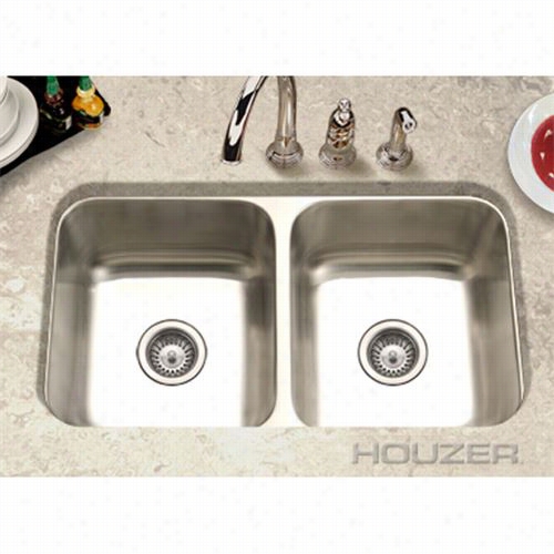 Houzer Ed-3108-1 Elite Undermount  50/50 Stainless Steel (doublee Bowl)si Nk