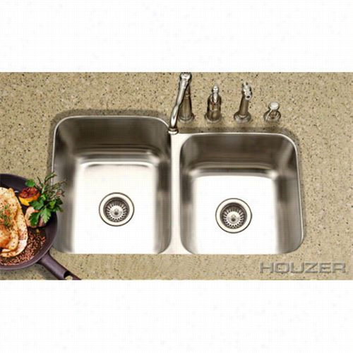 Houzer Mec-3220sr1 Medallion Cassic Undermount 60/40 Stainless Stel ( Double Bowl) Sink