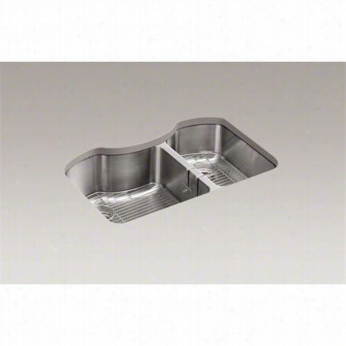 Kohler K-3845-na Octave Undr Mont Double Bowl Stainless Steel Kitche Sink