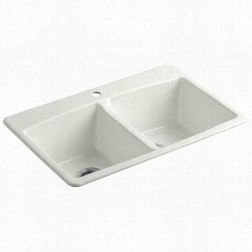 Kohler K-5846-1 Brookfield Single Hole Top Mount Double Bowl Kitchen Sink