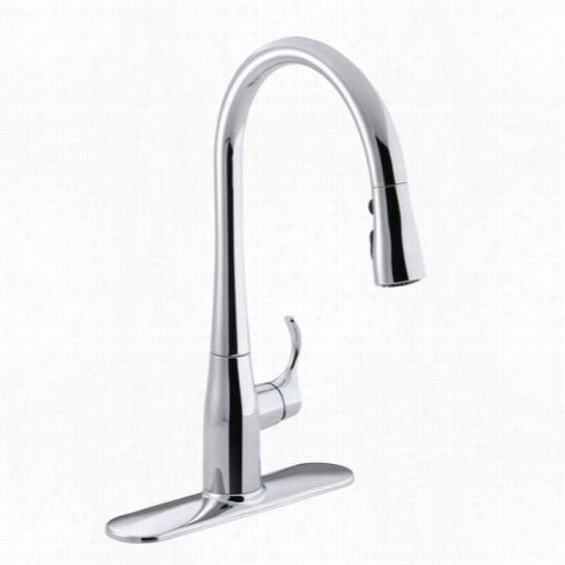 Kohler K-596 Simplice Single Handle Pullout Spra Y Kitchen Faucet