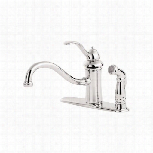 Pfister Gt34-3tcc Marielle 3 Hole Single Handle Deck Platd Kitchen Faucet With Spray In Chrome