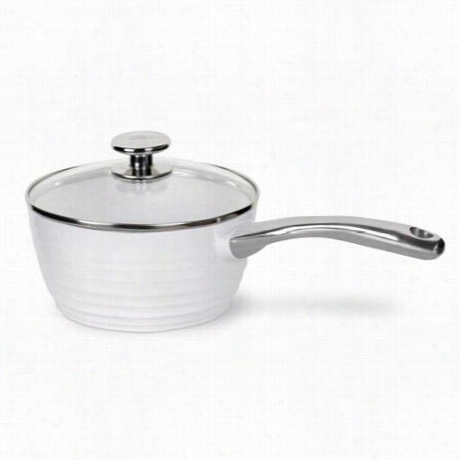 Portmeirion 576063 Sophie Conran White 2 Quart Cast Almuin Saucepan With Glass Lid