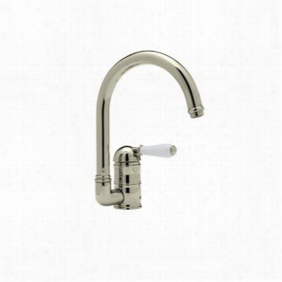 Rohl A3606lmstn-2 Country Single Hole Kitchen Faucet In Satin Nickel With Metal Lever Handle