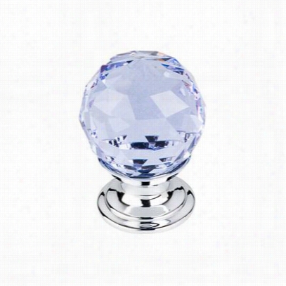 Top Knobs Tk113pc Crystal 1-1/8"" Light Blue Crystal Knob With Polishef Chrome Base