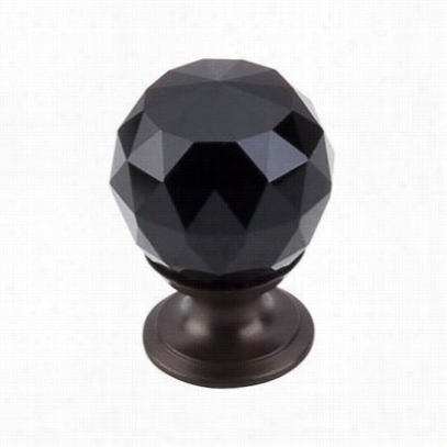 T Op Knobst K116orb Additions 1-3/8&quog;"w Black Crystal Knob With Oil Rubbed Bronze Base